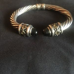 Stunning silver and precious stone bracelet